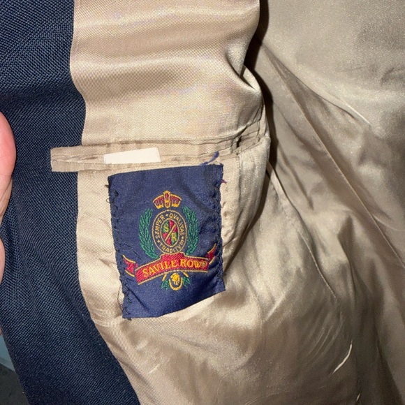 Savile Row Men's Navy Blue Blazer with Gold Buttons size 40L - Picture 5 of 16